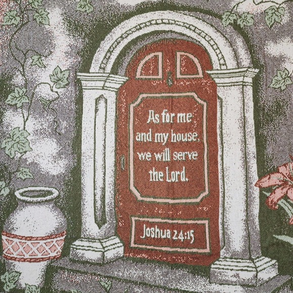 Tapestry Blanket Joshua 24 : 15 As For Me & My House We Will Serve the LORD New - Picture 2 of 10